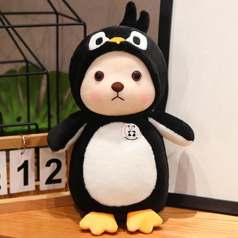 Cute cute penguin turned into bear doll plush toy hug bear little penguin doll children's doll doll