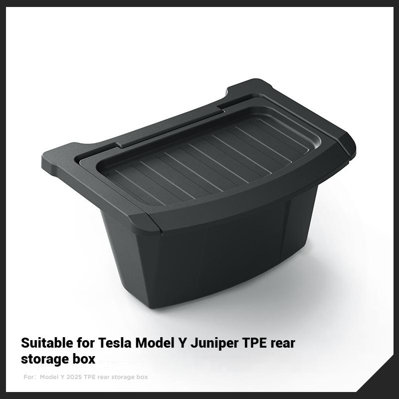 TPE Rear Seat Storage Box for Tesla Model Y Juniper Launch 2025-UP Organizer Center Console Bins Backseat Garbage Accessories