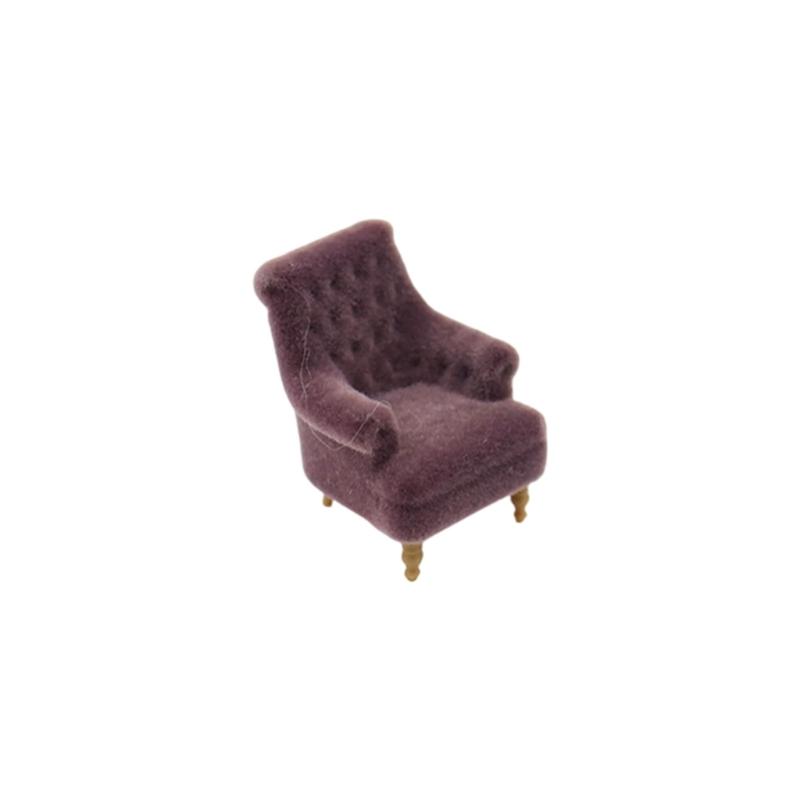 Realistic 1/12 Scale Dollhouses Sofa Set Soft Cloth Cover Simple Couch Model Furniture Accessory