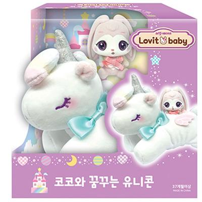 Lovet Baby Coco en de dromende eenhoornpop, gemengde kleuren, 95 mm, populair speelgoed voor Koreaanse kinderen
