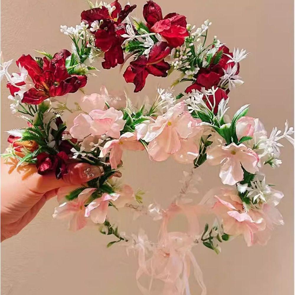 Bohemia Style Simulation Wreath Thai Wedding Headwear Exquisite Flower Headband  Summer