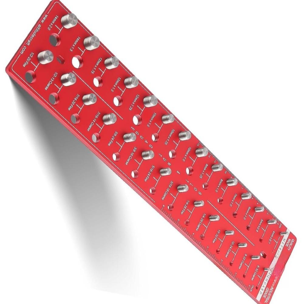 Fast Thread Identification Gauge with 28 34 44 Holes for Both Metric and For IMPERIAL Screws Lightweight Aluminum