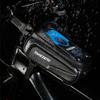 Bike Top Tube Bag with EVA Hard Shell Waterproof Front Frame Mount with Clear Window for Phone Storage Compatible with Most Bicycle Models
