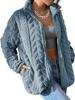 2026 Women's Solid Color Casual Zipper Cardigan with Stand Collar Fleece Jacket