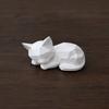 Geometric Sleeping Cat Figurine, 3D Printed Minimalist Cat Statue, Abstract Animal Sculpture for Desk Shelf Home Office Decor