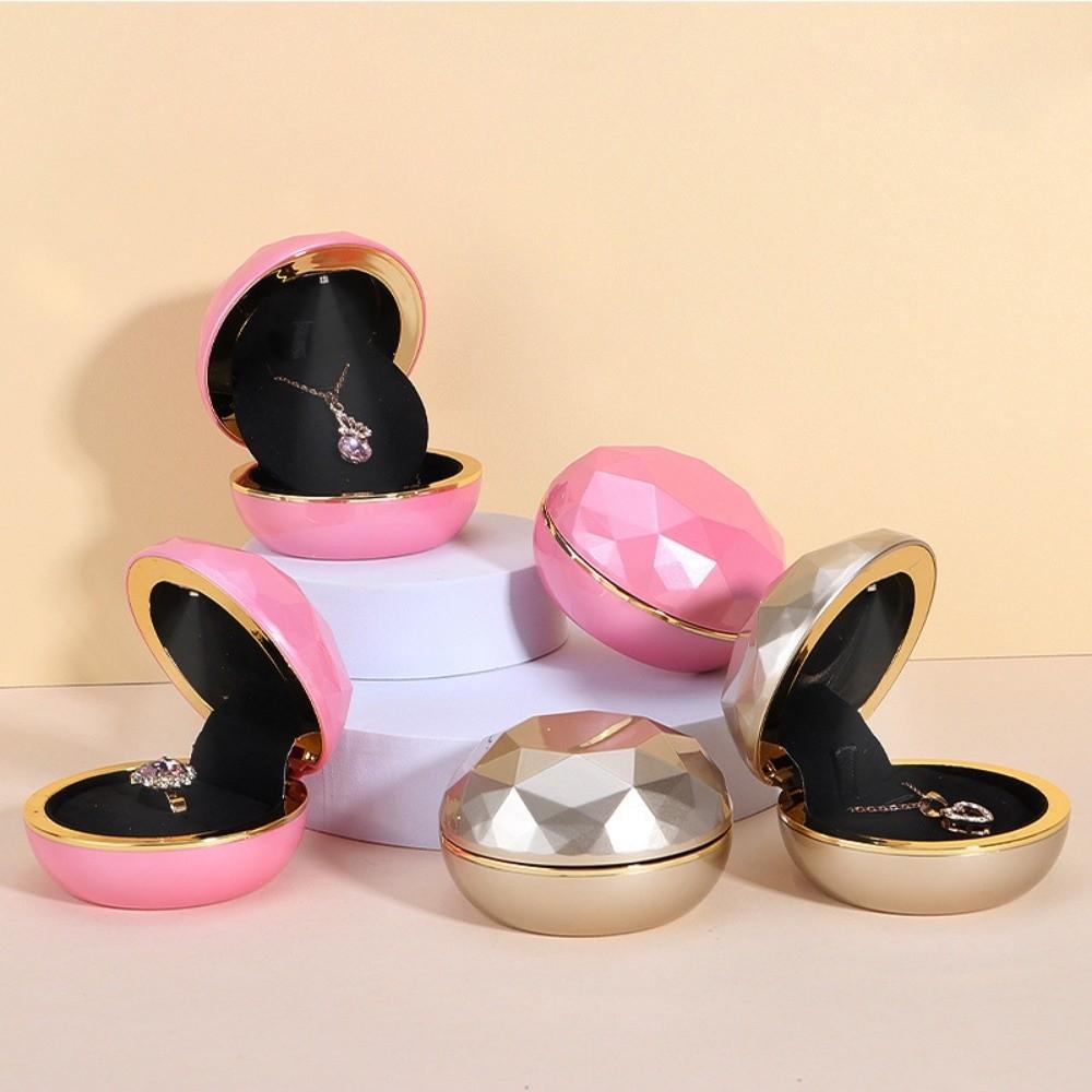 Luxury LED Ring Display Box Storage Couple Rings Holder Portable Necklace Ring Case  for Wedding