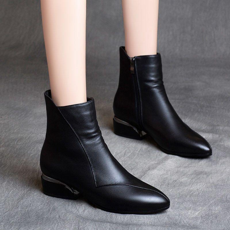 thick heel flat bottom soft bottom versatile boots women's spring and autumn new comfortable not tired feet thin boots