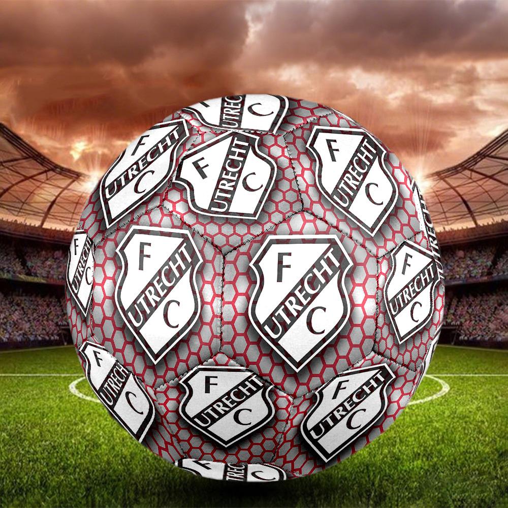FC Utrecht Indoor Soccer Ball Colorful All Ages Machine Stitched PVC Competition Ready Durable High-Bounce