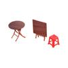 1Set Dining Table Furniture Home Model 1:12 Dollhouse Miniature Folding Table Stool Decor Toy Doll House Accessories
