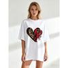 Oversized T Shirt Black Lobster Heart Leopard Print Summer Casual Wear