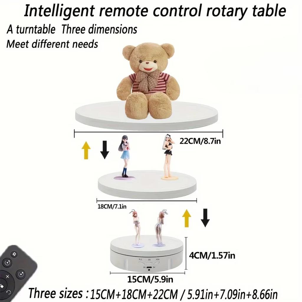 Motorised Rotating Mirror Display Stand,360 Degree Turntable, Jewellery Holder,USB Power Supply, Rotating Shooting, Three Speeds