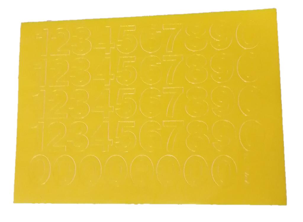 Self-adhesive foil numbers 2.5 yellow