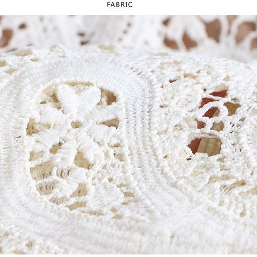 Vintage Women's Crochet Hollow Lace Skirt Casual High-waist Slim A-line Skirt Spring