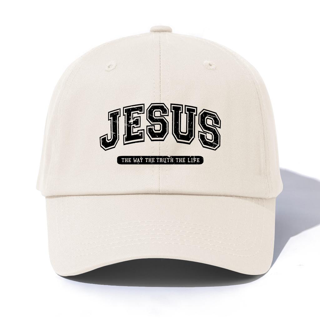 1pc JESUS Print Baseball Cap for AdultsMinimalist Retro Style Casual Soft Adjustable Dad HatPerfect As Gift