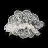 Sweet Double Layered Lace Flower Hair Scrunchies For Women Long Ribbon Bow Tie Girls Big Ruffles Bands Accessorie