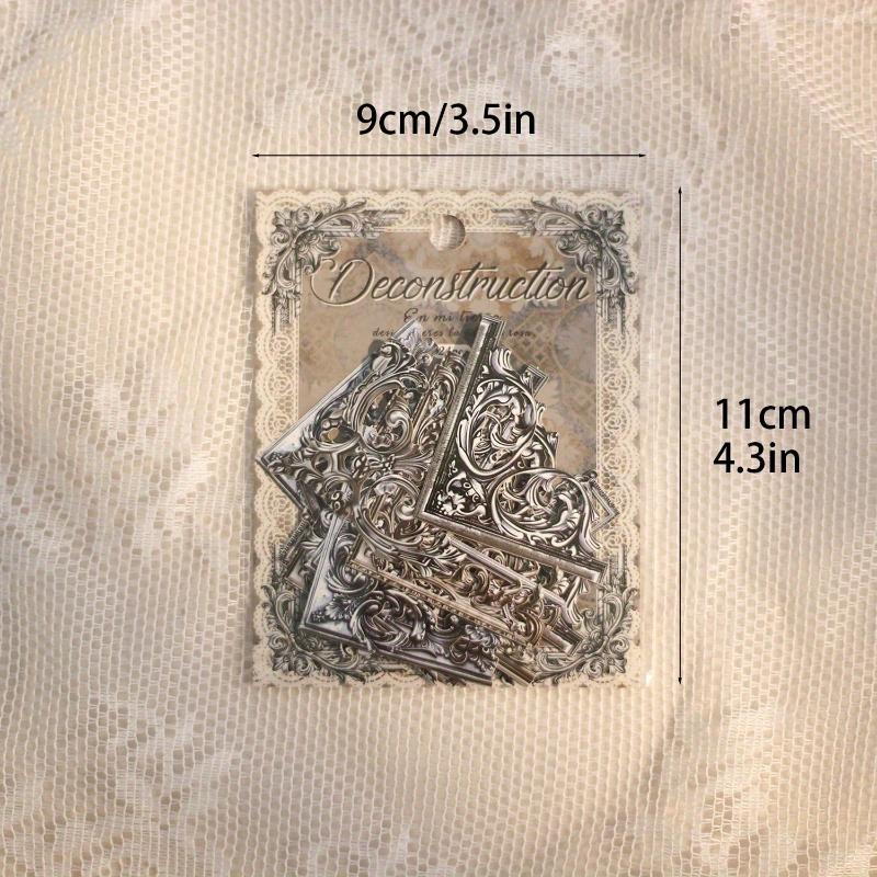 Pack Vintage Corner Stickers French Court Style Self-Adhesive Hollowed Out Photo Frames Stickers Collage Junk Journal Scrapbooking Material Stickers
