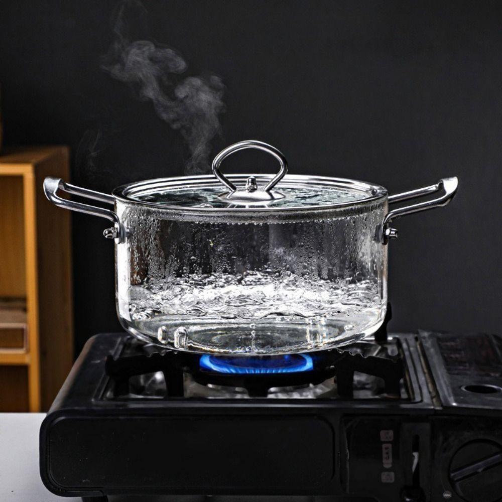 Transparent High Borosilicate Glass Cooking Pot Modern Milk Pot Glassware Soup Pot  Noodle