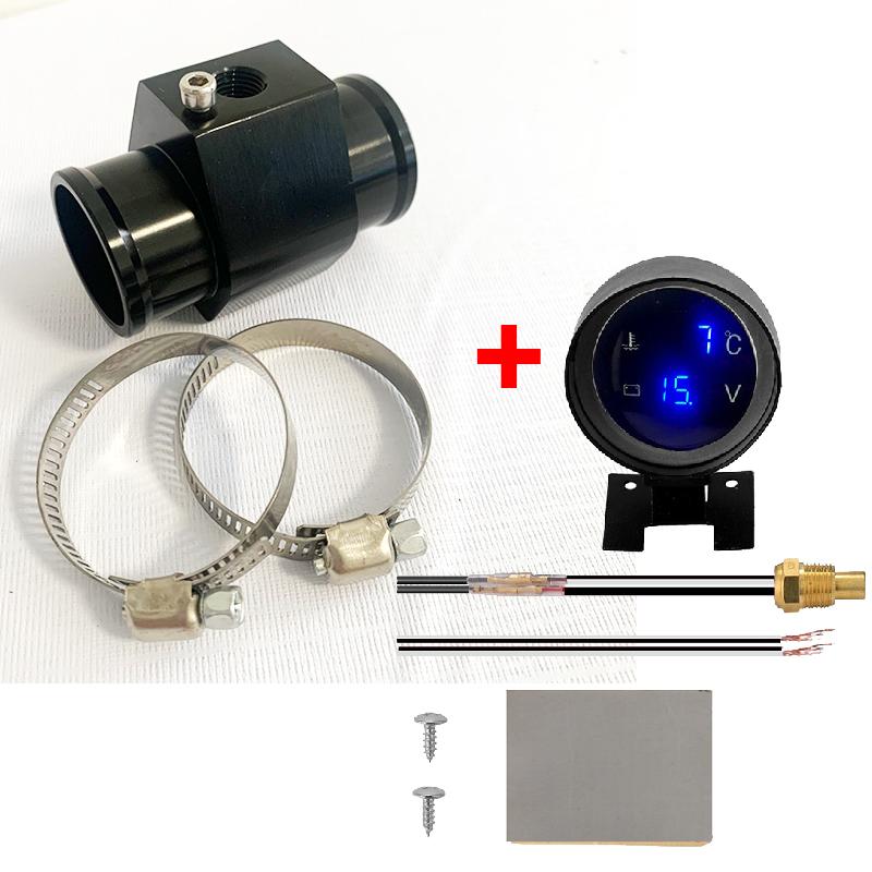 Automobile Temperature Voltage 2-in-1 Digital Temperature Sensor Table 1/8NPT Water Temperature Gauge Temperature Sensor 12/24V