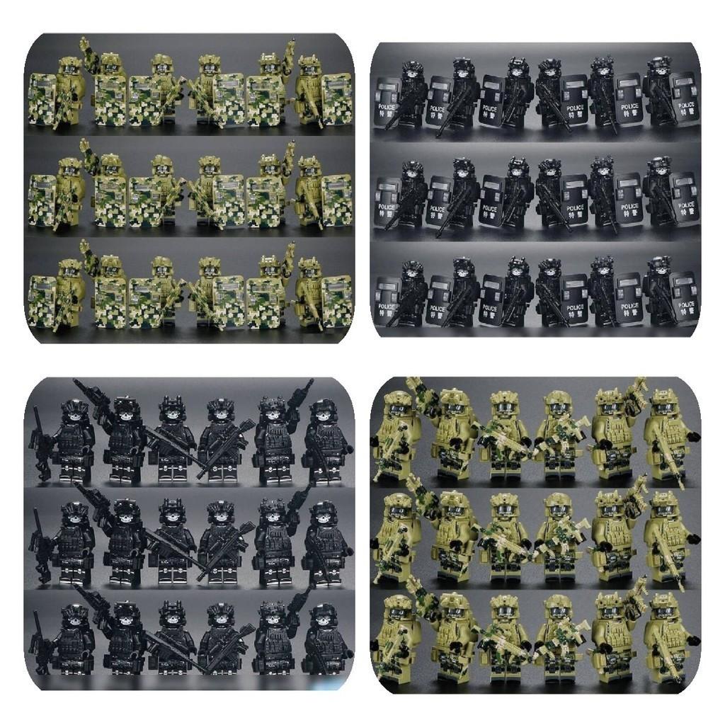 Ghost Special Police Military Special Forces Building Blocks Compatible With Boys' Construction Toys With Shields And Buckets
