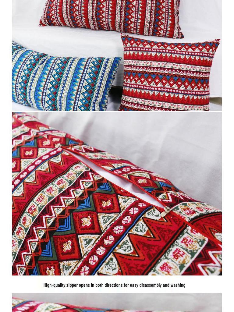 Ethnische Böhmische Baumwolle Leinen Dekorative Kissenhülle für Lange Kissen