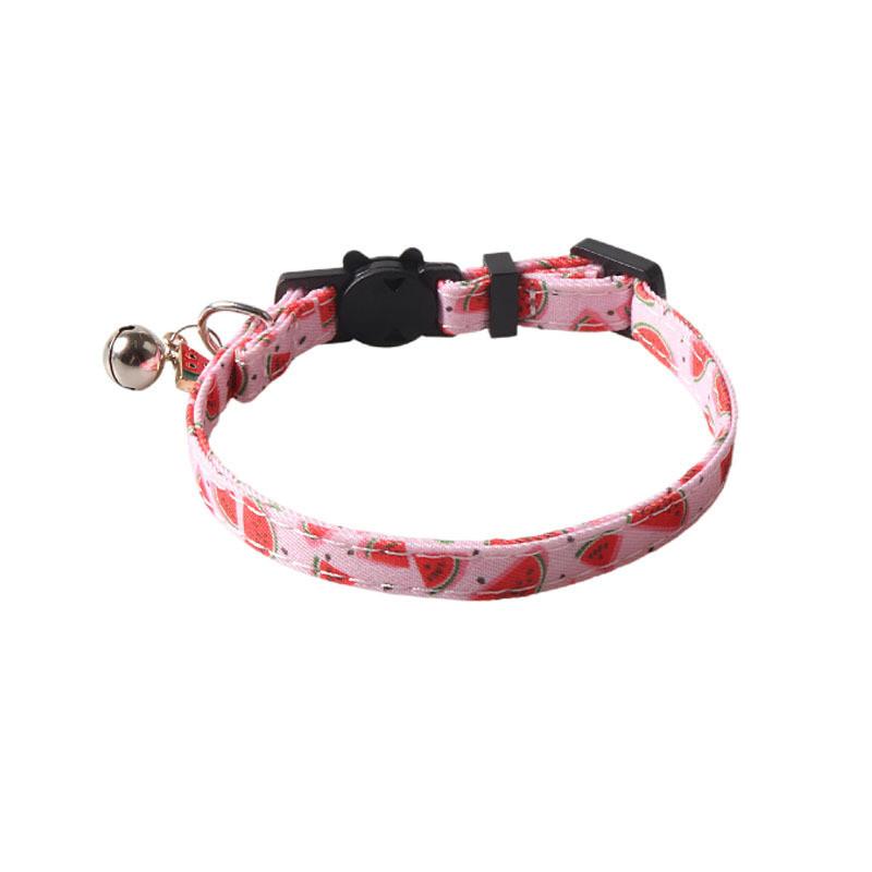 Aminge Pet Collar With Flower Accessories Adjustable And Stylish! Available In Watermelon Pineapple Lemon Orange And Floral Designs!