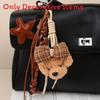 Miu Plush Dog Keychain With Bowknot Hanging Decor For Bag Accessories