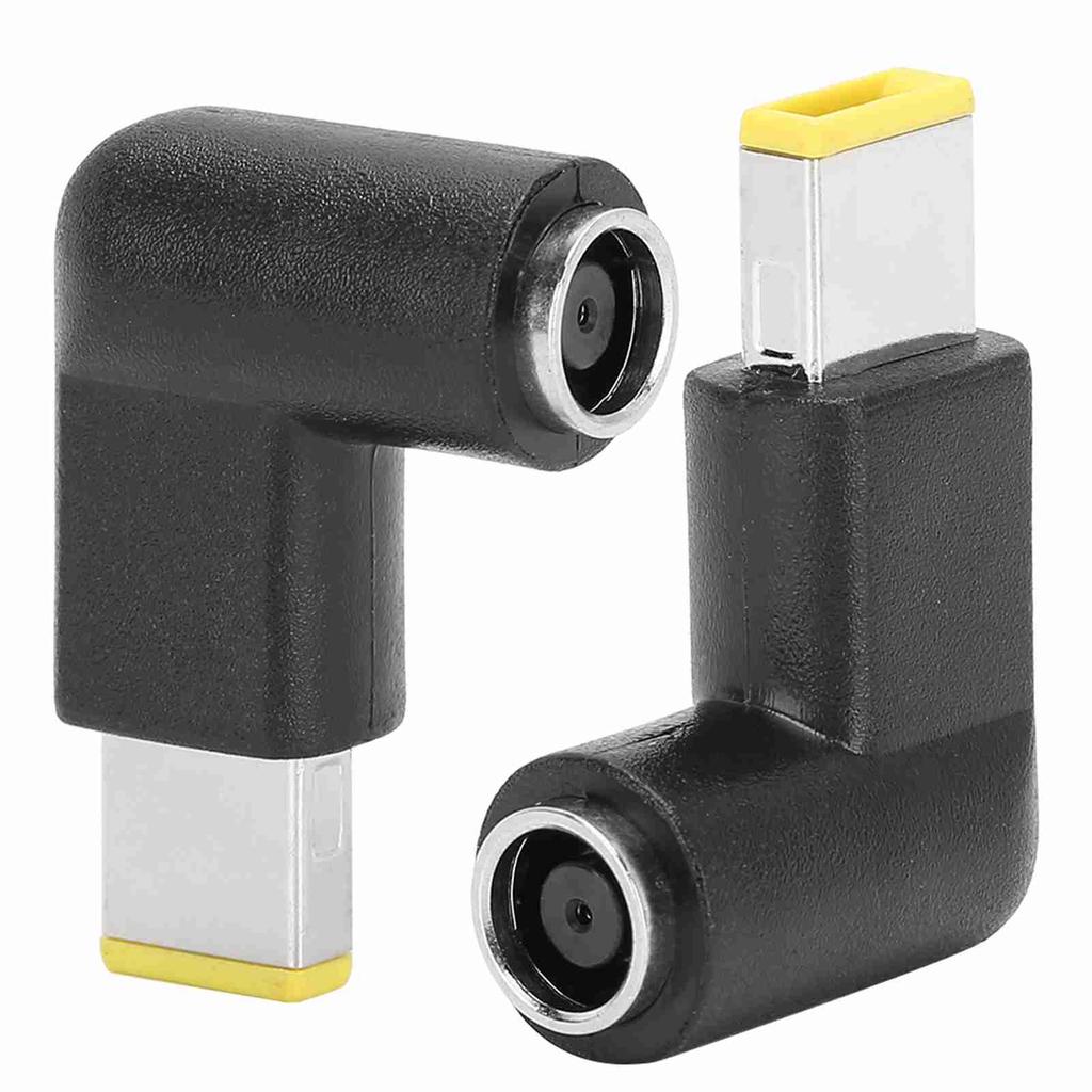 2PCs Power Adapter Connector Elbow DC7.9 x 5.5mm Square Plug Black PC Accessory for ThinkPad