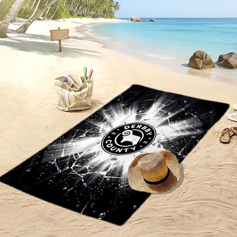 Toalla de Playa con Estampado de Fútbol del Derby County, Toalla Grande Suave de Secado Rápido para Playa, Camping, Natación