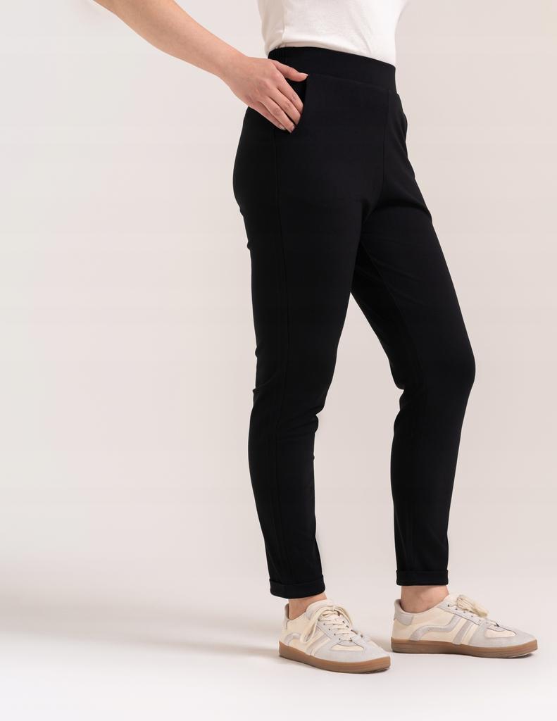 Women' Viscose Cigarette Pants with Tapered Legs Elegant Moraj Black