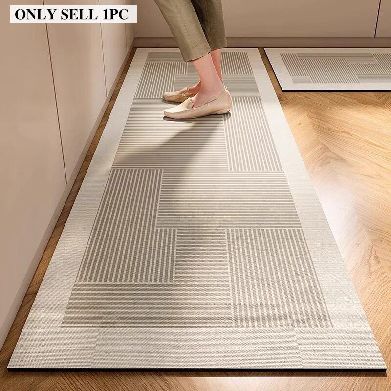 Kitchen Carpet Absorbent Non-slip Oil-proof Diatomite Floor Mat Minimalist Striped Rug Long Size Home Decoration Rugs Alfombra