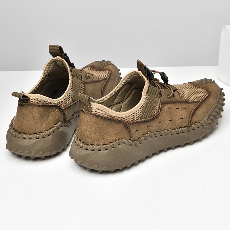 Fashion Plus Size Handmade Outdoor Casual Shoes Breathable Mesh Fabric Soft Bottom Summer Mesh Surface Climbing Shoes Rubber Sole