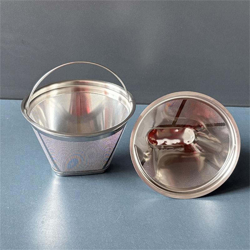 Practical Stainless Steel Coffee Filter Cone Shape With Fine Mesh For Coffee Maker Espresso Machine Accessories