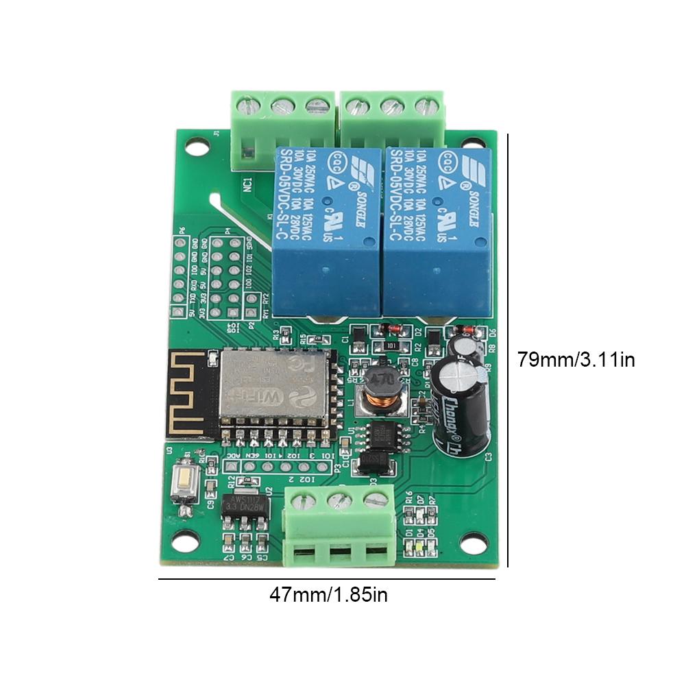 ESP8266 WIFI Relay Module Dual Channel DC 5V 10A Switch Controller Board ESP-12F Development Board Based On Arduino