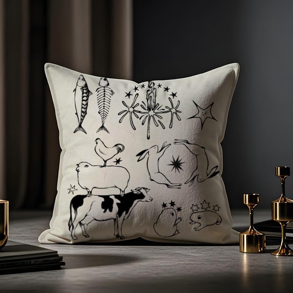 Fairy Tale Fantasy For Adults Cushion Cover Anti-dustmite Pillowcase Invisible Zipper Silky Short Plush Sofa Cushion Cover
