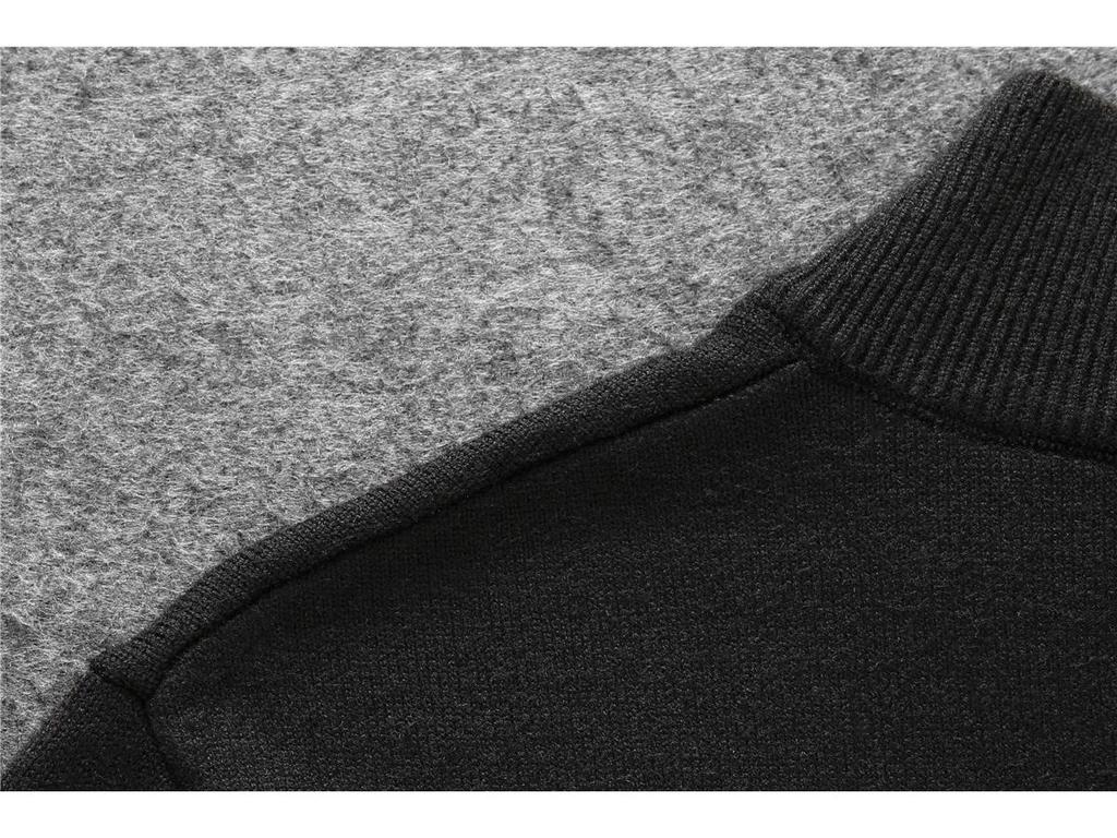 European Autumn/Winter Men's Slim Fit Embroidered Wool Half-Zip Sweater