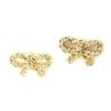 Les Trésors De Lily [M9454] - Gold-plated Earrings 'Romantic Knot' White Gold - 9x6 Mm