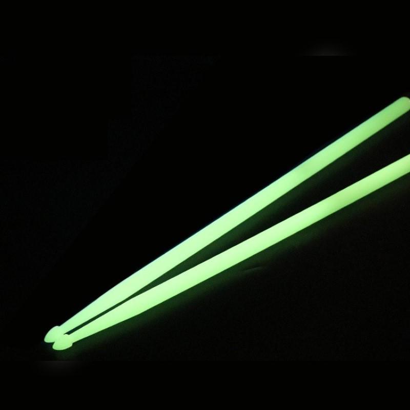 

2025 New 1 Pair 5A Luminous Drum Stick Nylon Fluorescent Drumsticks Glow in The Dark Bright Light Musical Instruments жовтий