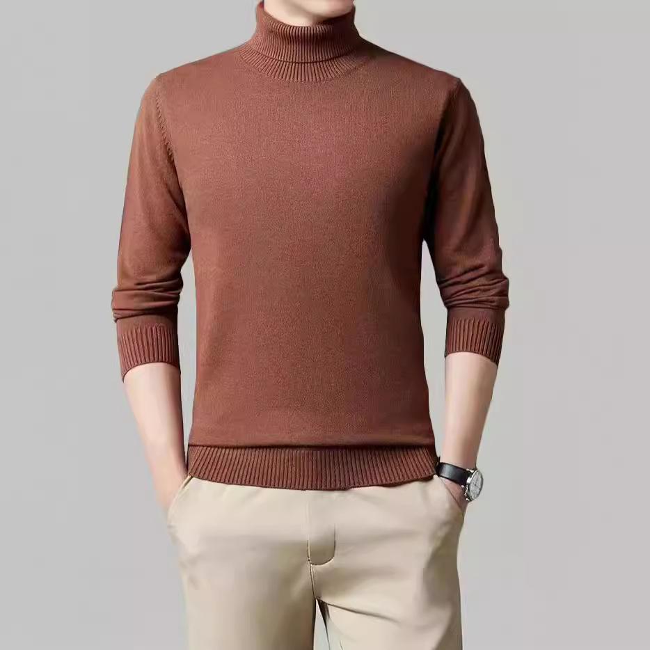 Turtleneck Men's Wool Sweater Autumn and Winter Trend Casual Bottoming Knitted Sweater Fine Imitation Wool Sweater Sweater Men