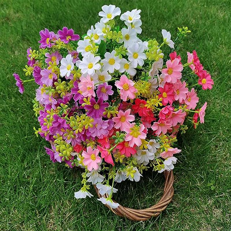 Artificial Flowers Artificial Small Daisy Simulation Green Plant Jumping Orchid Fake Flowers Bundle Wedding Home Silk Flower Decorative Props
