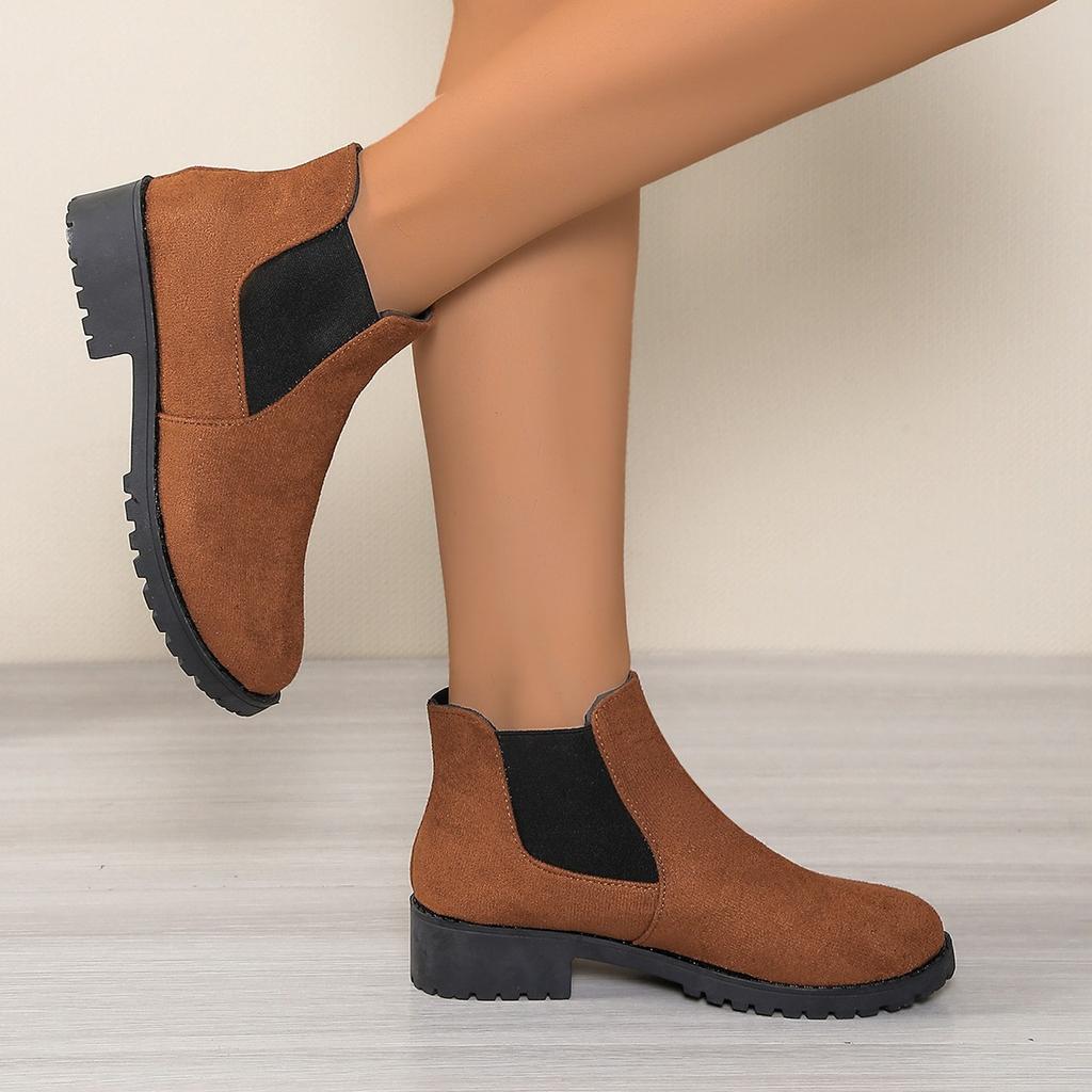 Fashion 2025 New Women Boots Comfortable Outdoor Shoes Chunky Heel Work Anti-slip Shoes for Women Casual Fashion Round Toe Ankle Boots