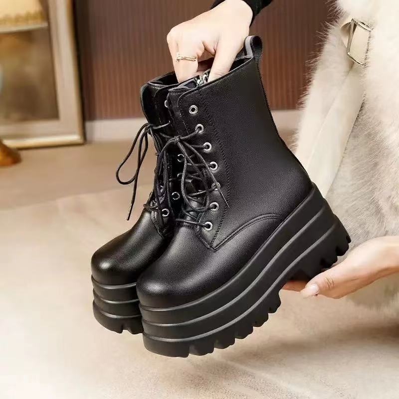 Buty podwyższające komiksowe cosplay dwuwymiarowe męskie i damskie buty Martin coser uniwersalne wysokie buty czarne skórzane buty