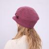 New Autumn and Winter Women's Peaked Cap Solid Color Knitted Hat Plus Velvet Warm Beret