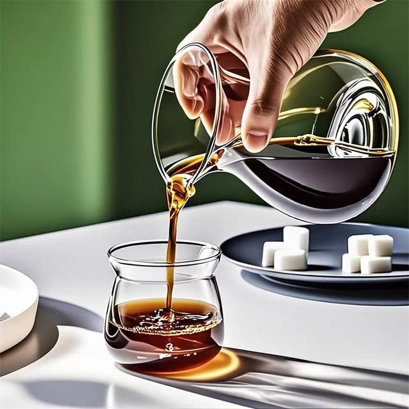 600ml Hand-brewed Glass Coffee Pot Ice Coffee Carafe Sharing Pot Coffee Maker Barista Tools