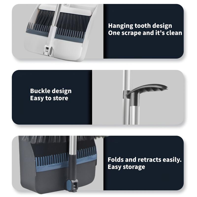2pcs Set of Brand New 3-in-1 Rotatable and Foldable Magnetic Suction Broom Dustpan Sweeping Set, Enlarged and Thickened Household Broom, Living Room