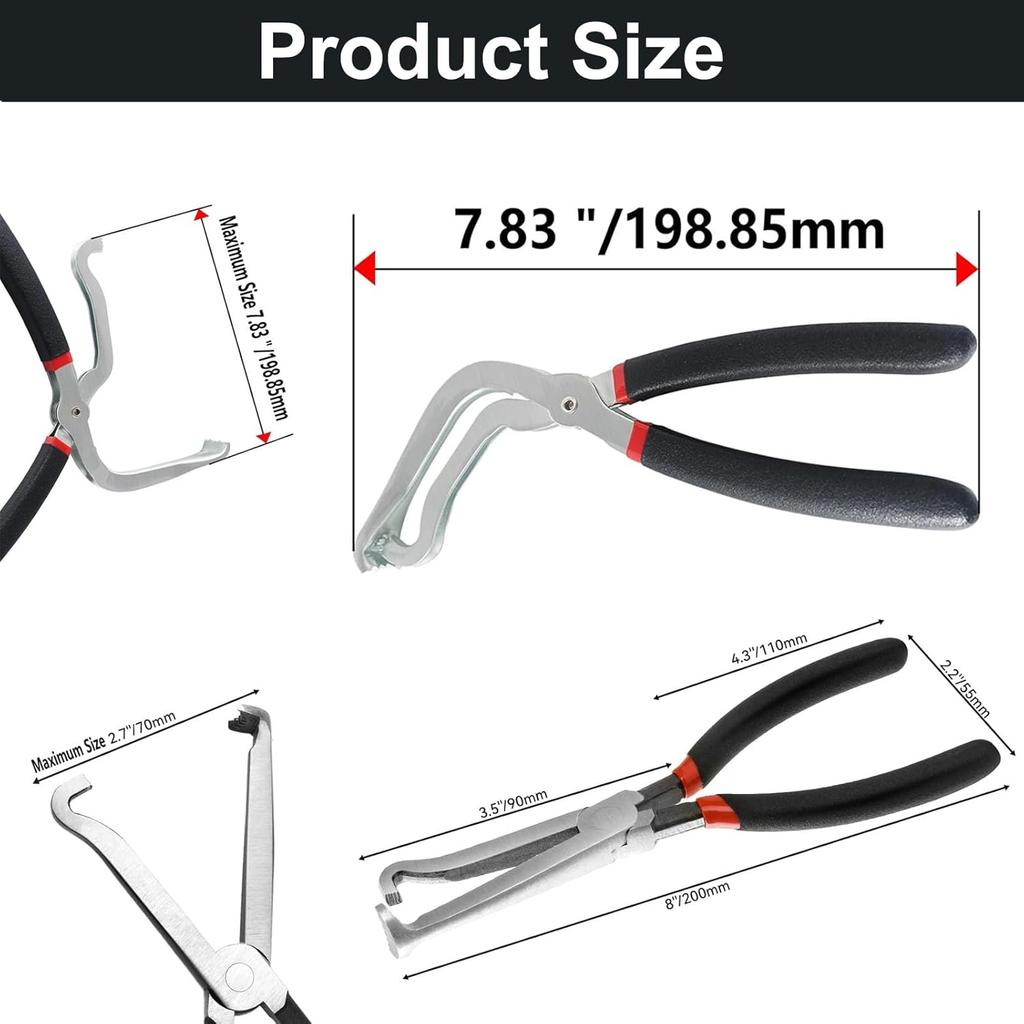 Premium Electrical Disconnect Pliers Set, 8" 60-Degree Electrical Disconnect Pliers For Automotive Connectors & Sensors, Electrical Connector Plier,