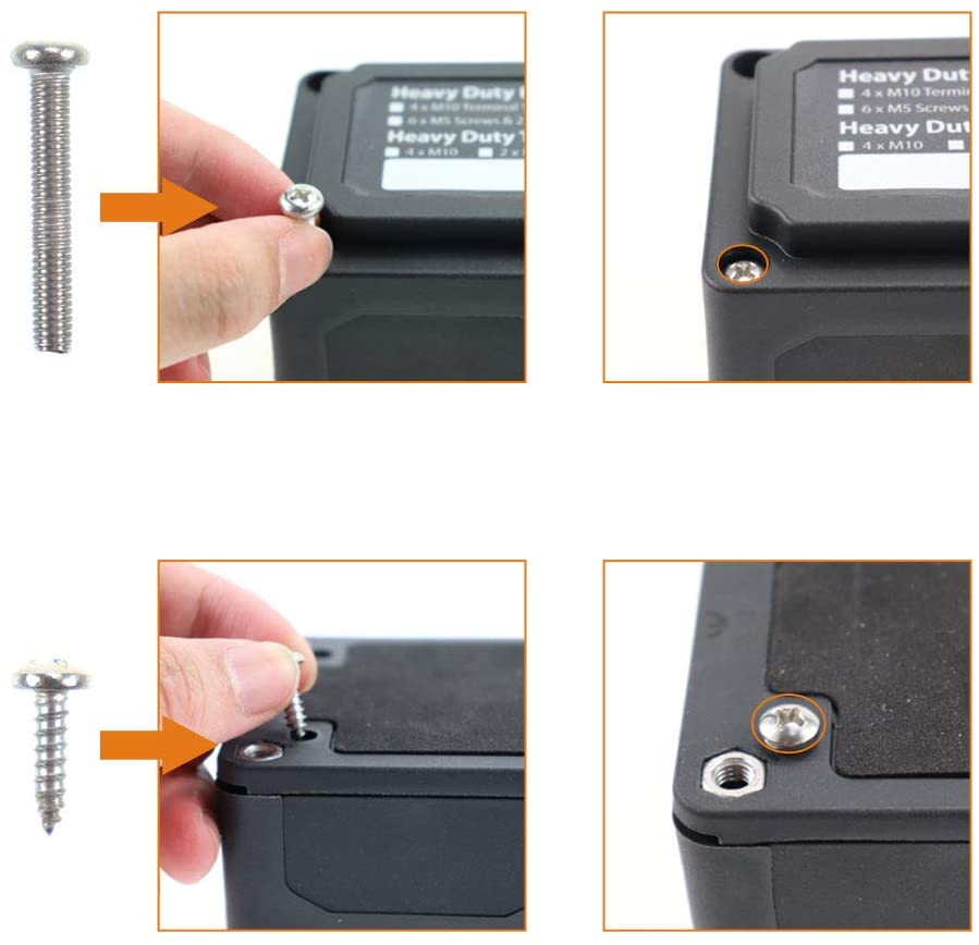 300A Bus Bar Heavy Duty Power Distribution Block Busbar Box Module Design with 4X M8 (5/16") Terminal Studs For Car RV Boat