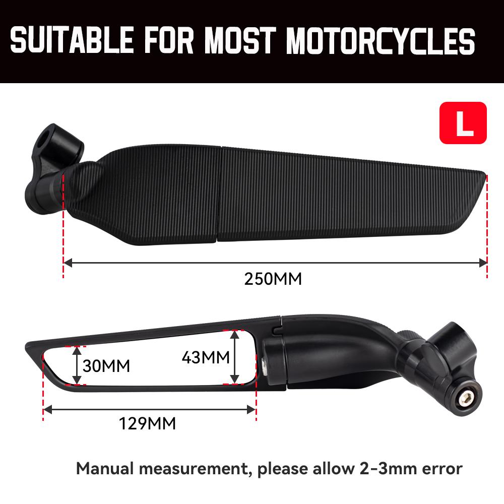 Universal Side Mirror Motorcycle Side Mirror Rear View Motorbike Mirror Racing  Electric Vehicle Wing Mirror