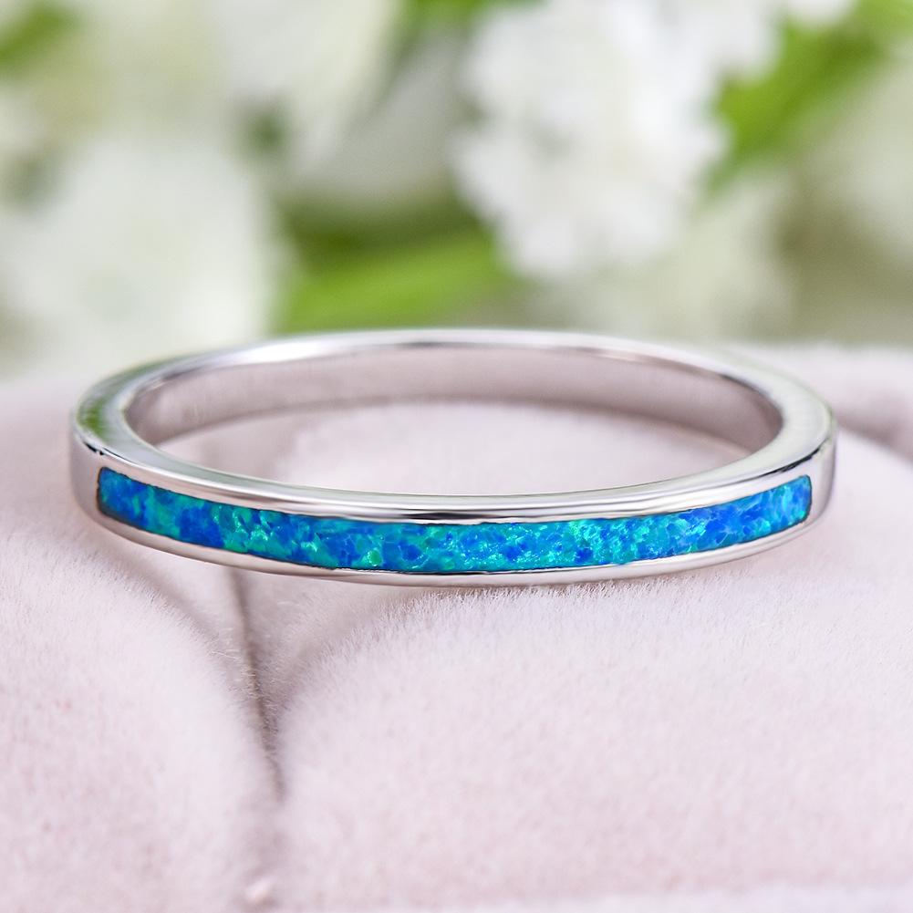 

Hot Selling Blue Circle Ring Feminine Temperament Simple Personality Versatile Korean Ring No. 12