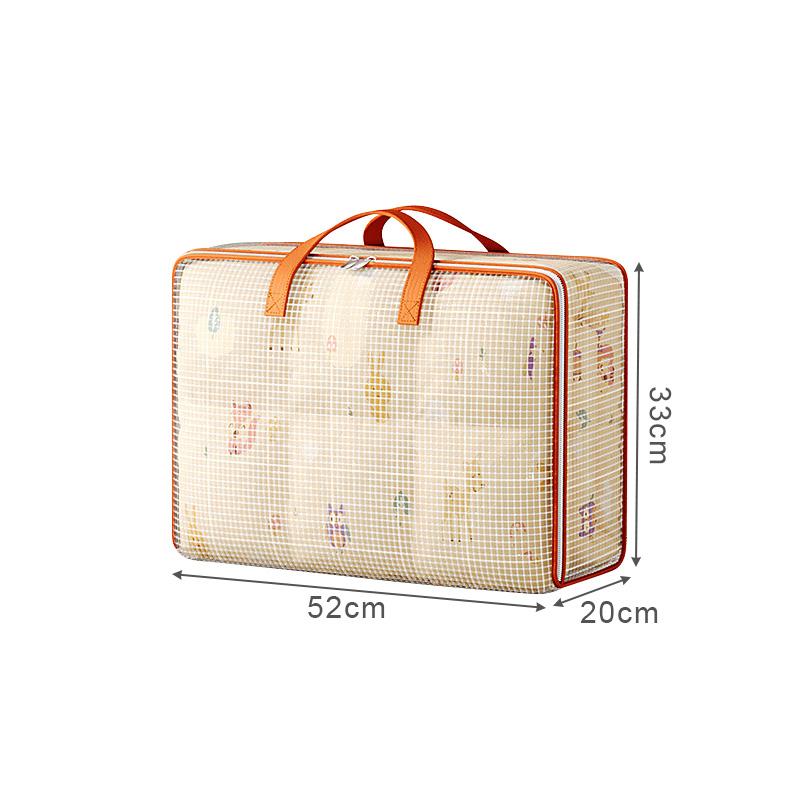 PVC Foldable Storage Bags with Handle Large Capacity Clothes Quilt Organizer Waterproof Moisture-proof Closet Organizer Bags