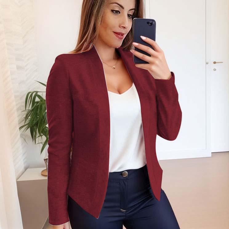 2026 Women's Solid Color Long-Sleeve Cardigan - Casual Autumn Jacket